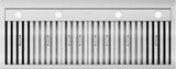 42 Inch Stainless Steel Range Hood Insert 1150 CFM 4 Speed LED Lights Dishwasher-Safe Baffle Filters