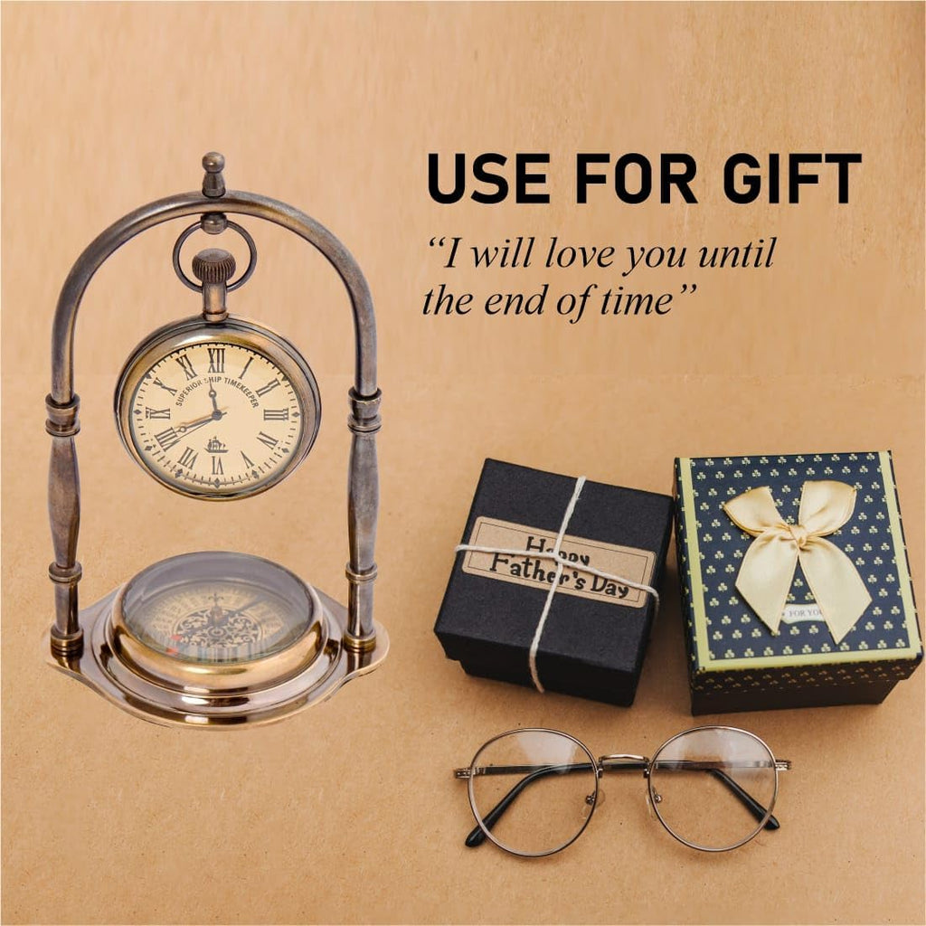 Antique Vintage Small Table Clock | Table Clock for Living Room | Vintage Nautical Design