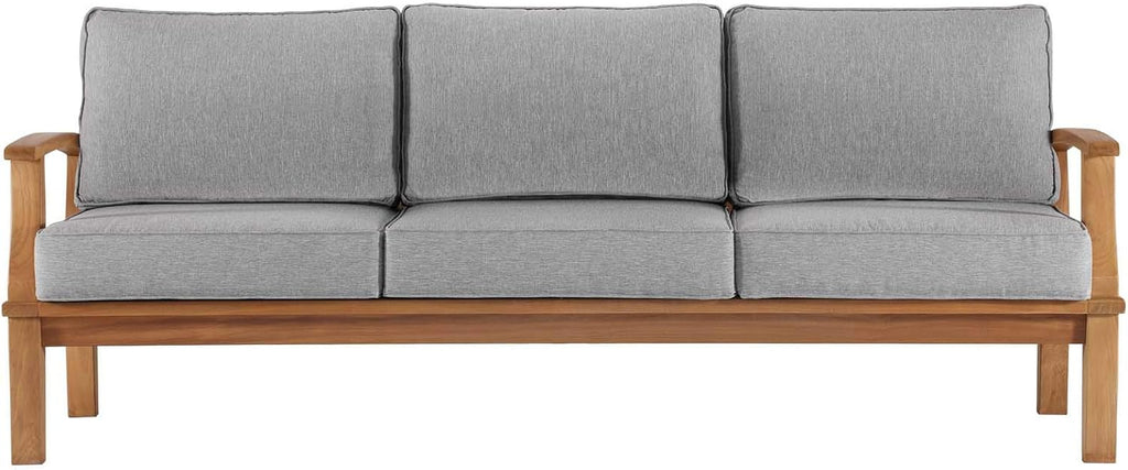 Marina Outdoor Patio Teak Sofa in Natural Gray