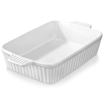 4.4QT Ceramic Casserole Dishes for Oven, 9x13 Baking Dishes, White