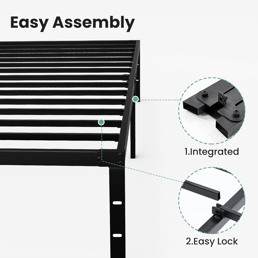 Full 12 Inch Bed Frame - Metal Platform Bed Frame Mattress Foundation with Steel Slat Support, No Box Spring Needed