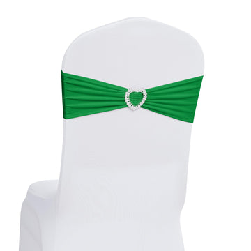 Pack of 120 Spandex Chair Sashes Bows Stretch Chair Cover Band with Buckle Slider Universal Elastic Chair Ties for