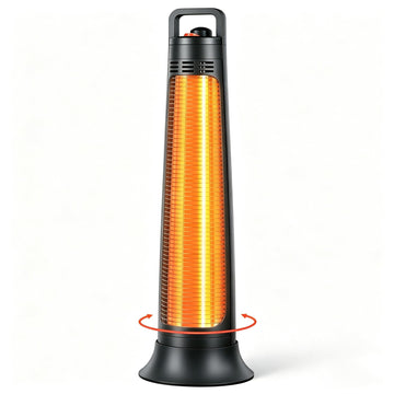 Outdoor Heaters, 1500W, Infrared Patio Heater with 3H Timer, 60° Oscillation, Tip-Over & Overheat Protection