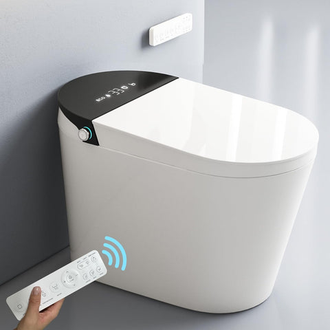 Smart Toilet with Powerful Flush, Foot Sensor Operation, Auto Flush and Close, ADA Comfort Height, LED Display