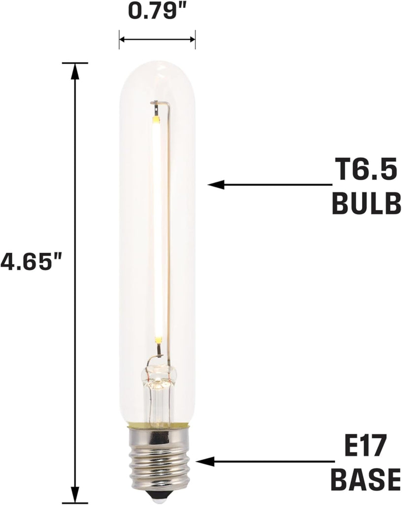 3.5 Watt (40 Watt Equivalent) T6.5 Dimmable Clear Filament LED Light Bulb, Intermediate Base