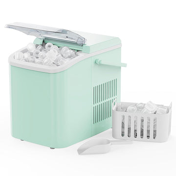 Ice Makers Countertop with Handle, Portable Ice Machine, 9 Bullet Ice Cubes in 6 Mins, 26lbs in 24Hrs, Auto-Cleaning