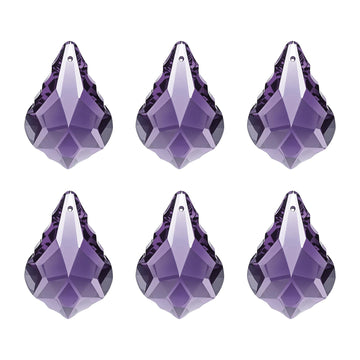 K9 Crystal Pendants Teardrop Beads 6 Pack 38mm Purple