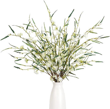 Artificial Plants,3PCS 47" Green Faux Branches for Vase,Faux Greenery Stems Artificial Plants for Shop Garden Office