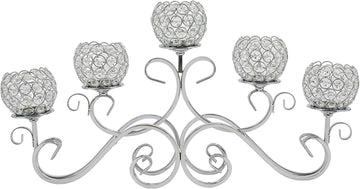 5 Arms Crystal Candle Holder Candlestick Holder CandelabrasDecor Home Tabletop Centerpiece Candle Holder Accessories
