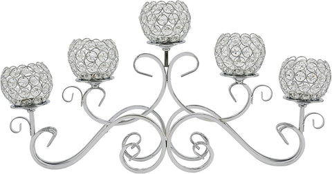 5 Arms Crystal Candle Holder Candlestick Holder CandelabrasDecor Home Tabletop Centerpiece Candle Holder Accessories