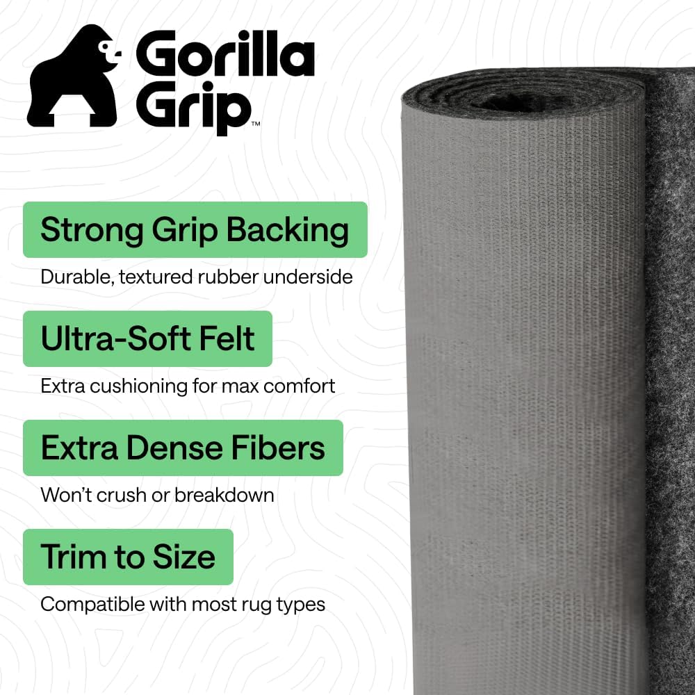 Felt Rug Pad for Hardwood Floors with Rubber Backing, 2x8 FT - Set of 16
