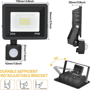 Motion Sensor Flood Light Outdoor, Plug in Motion Sensor Light