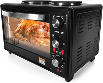 Updated Premium Version Multifunction Grill Oven, Dual Hot Plate, Toaster Oven w/Rotisserie, Grill/G