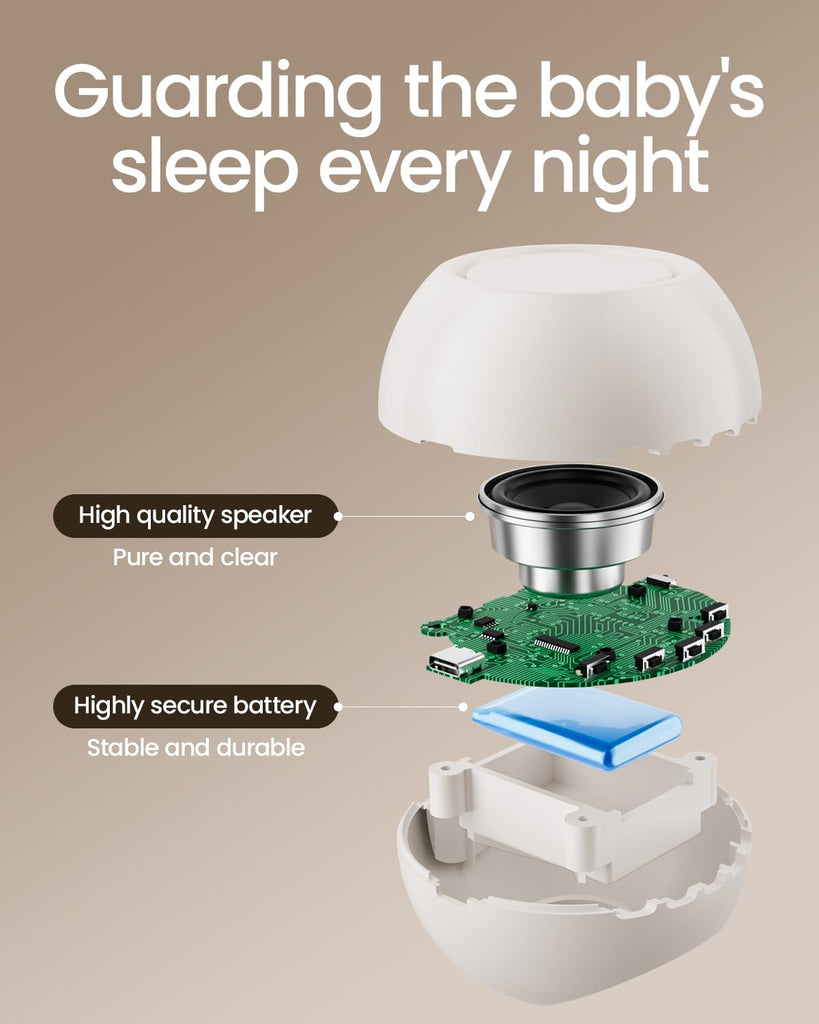 Portable Sound Machine with AI Cry Detection White Noise Machine