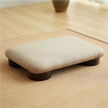 Japanese Tatami Low Stool, Wooden Footstool, Compact Bed Stool, Comfortable Floor Chair for Meditation, Small Bench