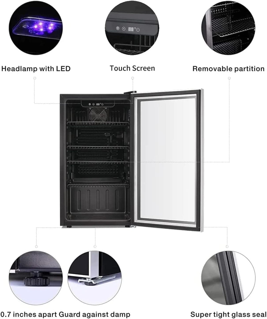 26 Bottle 130 Can Wine Cooler/Cabinet Beverage Refrigerator Mini Wine Cellar Bee