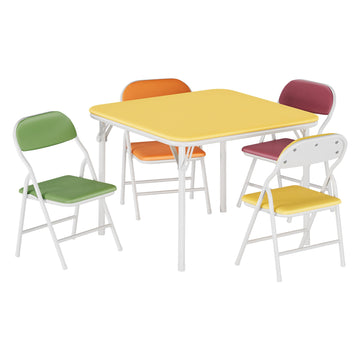 5 Piece Set Folding Table and Chairs Set for Boys and Girls
