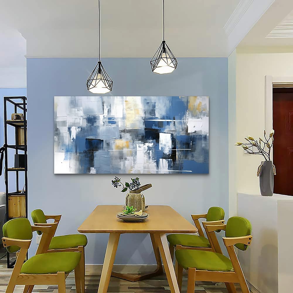Framed Canvas Wall Art - Abstract Ink Paintings - Large Size Wall Decor - Minimalist Abstract Pictures - Home Decor