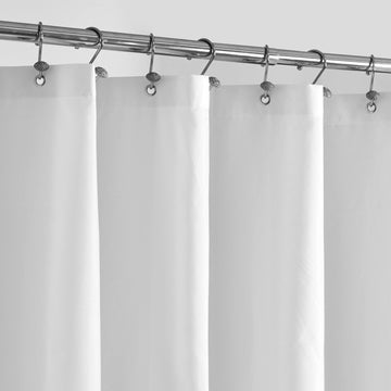 Extra Long Waterproof Fabric Shower Curtain Liner White 72x84