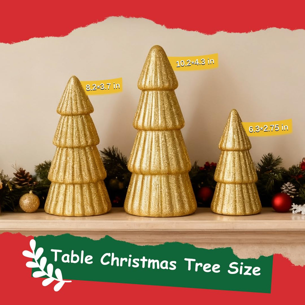 Gold Tabletop Christmas Trees