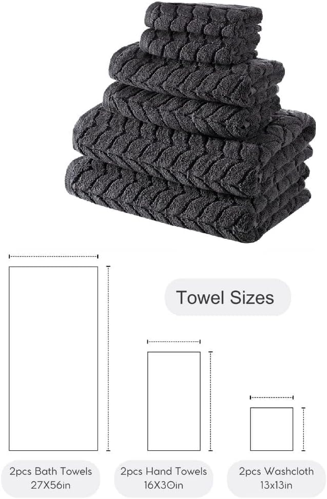 Certified Organic Turkish Cotton Bath Towels, Luxury Jacquard Absorbent, Ultra Soft-Plush Organic Towel Set