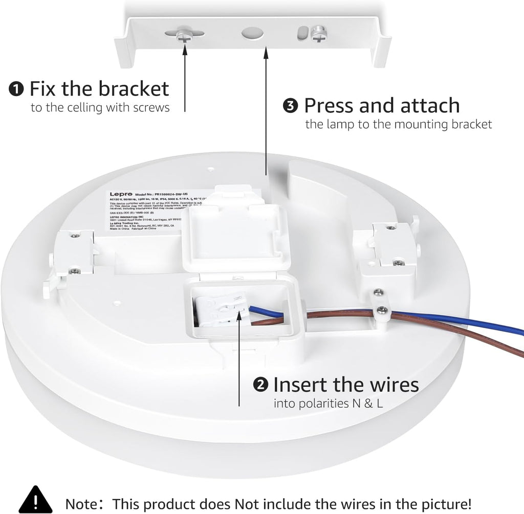 11 inch Flush Mount LED Ceiling Light , 2400LM 24W | 5000K Daylight, Bright Ceiling Light Fixture , Laundry, Hallway
