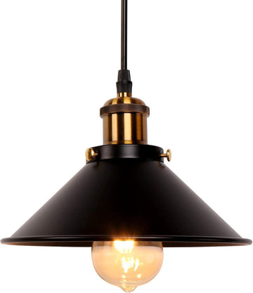 Industrial Retro Black Iron Kitchen Restaurant Bar Balcony Hanging Pendant Light (1 Pack)