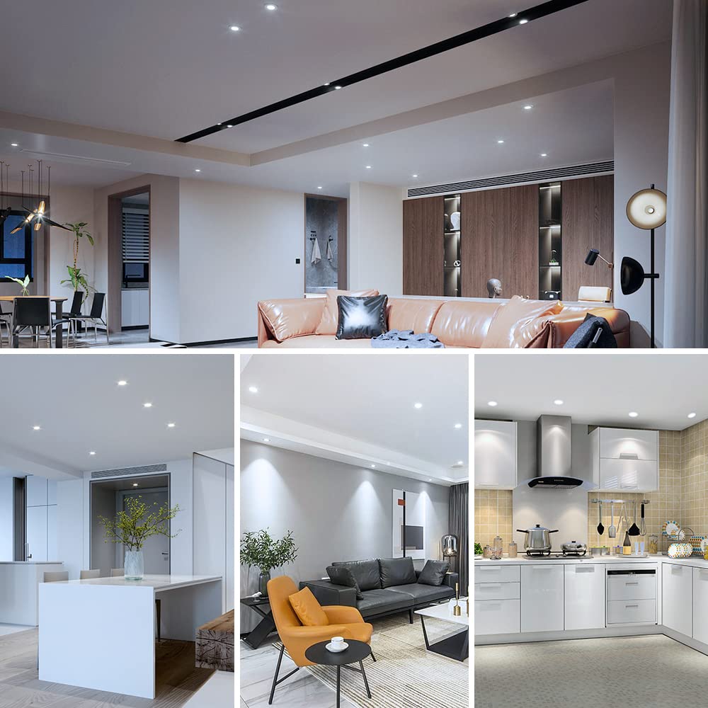 2Inch LED Recessed Ceiling Light, 3W Dimmable LED Downlight, 60 Beam Angle COB Recessed Lights with Driver, Daylight