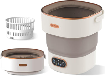 Portable Mini Washing Machine, 16L Upgraded Foldable Laundry Machine with Spin Basket, 3 Cleaning Modes & Deep