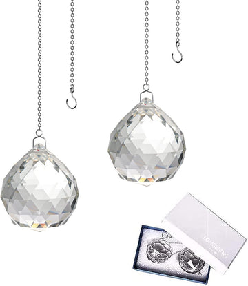 40mm Hanging Crystals for Windows Crystals Suncatcher Rainbow Maker Crystal Glass Ball Pendant for Hanging Clear Pack