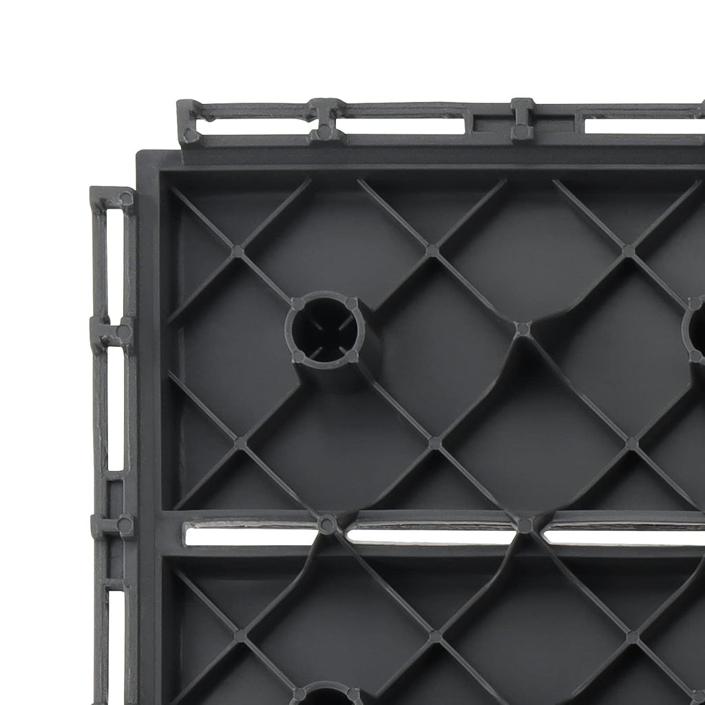 8 PCS 11.8 x 11.8 Inch Plastic Interlocking Deck Tiles, Patio Deck Tile, Wood Slat Composite Interlocking Decking Tile