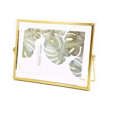 Floating Glass Frame, Vintage Style and Glass Photo Frame Collection Metal Geometric Picture Frame, Double Glass, Metal