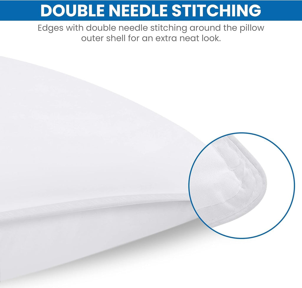 Bed Pillows for Sleeping (White), Queen Size Set of 4, Hotel Pillow, Cooling Pillows for Side, Back or Stomach