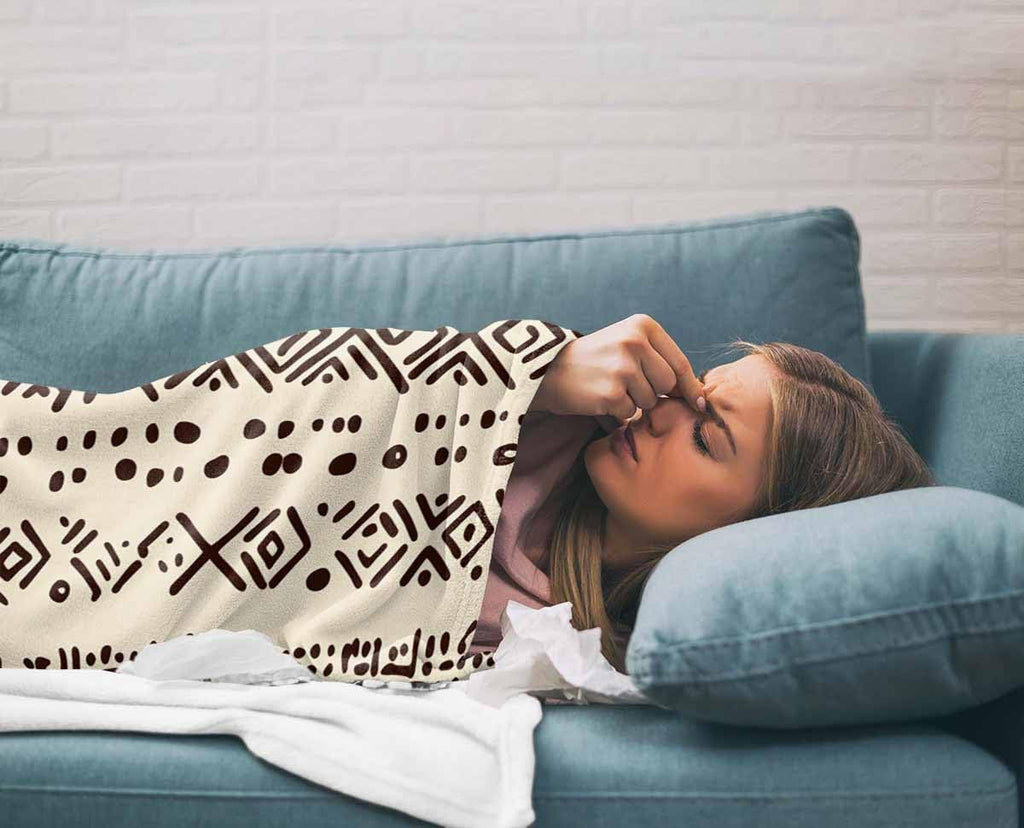 Boho Beige Throw Blanket Fleece Blanket, Vintage Tribe African Texture Soft Microfiber Fuzzy Cozy Lightweight Blankets