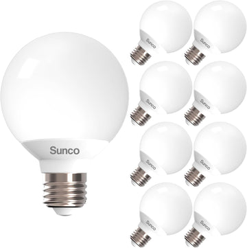 8 Pack G25 LED Light Bulbs Globe Bathroom Light Bulb, 450 LM, 3000K Warm White, 6W (40W Equivalent), Dimmable, Mirror