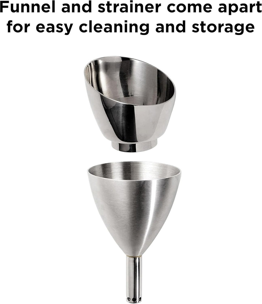 Wine Aerator Shower Funnel with Sediment Strainer, Stainless Steel