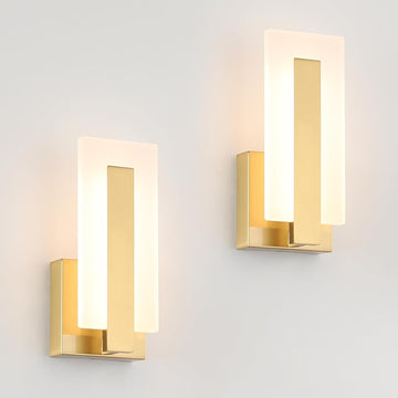 Modern LED Wall Sconce Set of 2, Dimmable Hardwired Bathroom Vanity Light Indoor Wall Sconce , Study, Living Room