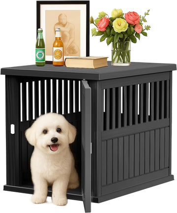 30 INCH Small Dog Crate Furniture Lockable Dog Kennel Indoor Dog Cage Heavy Duty Decorative Plastic Pet Cage End Table
