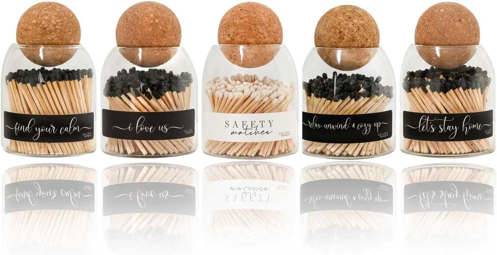 Decorative White Safety Wooden Match Holder | Cute Glass Bottle Jar for Lighting Candles | Premium Long 3" Bulk Long - Set of 135