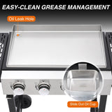 4-Burner Propane Gas Griddle, 40,000 BTU Flat Top Grill with Foldable Side Tables and Wheels, 291 Sq. In. Cooking Area