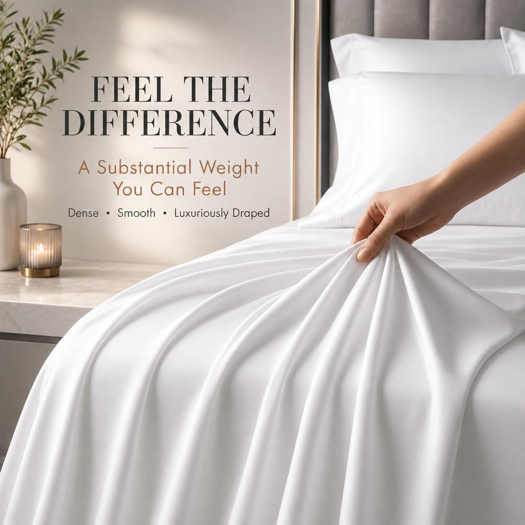 King Bed Sheets Deep Pocket King Sheet Set, 1000 Thread Count Long Staple Fully Elasticated 100% Cotton Sheet &