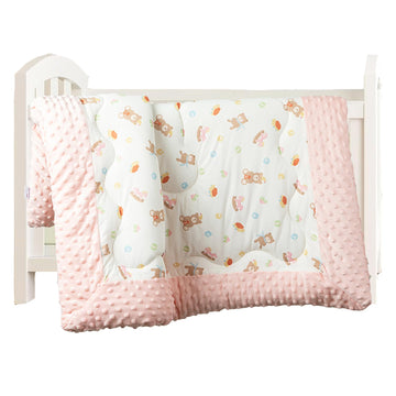 Baby Comforter 40"x40", Lightweight Down Alternative Quilted Blanket for Pack n Play, Bassinet & Crib, Soft Minky