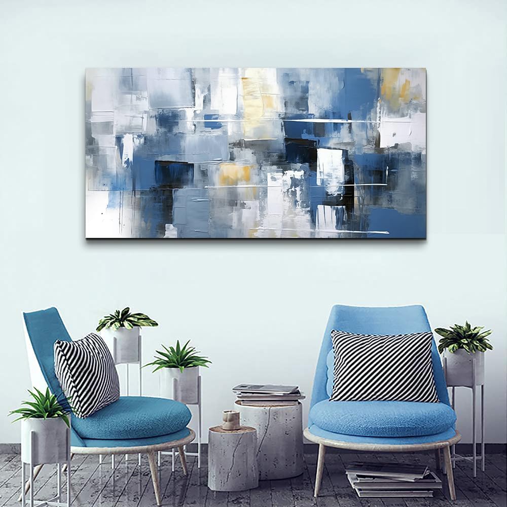 Framed Canvas Wall Art - Abstract Ink Paintings - Large Size Wall Decor - Minimalist Abstract Pictures - Home Decor