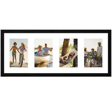 8x20 Collage Picture Frame, Holds Four 4x6 Photos, PVC