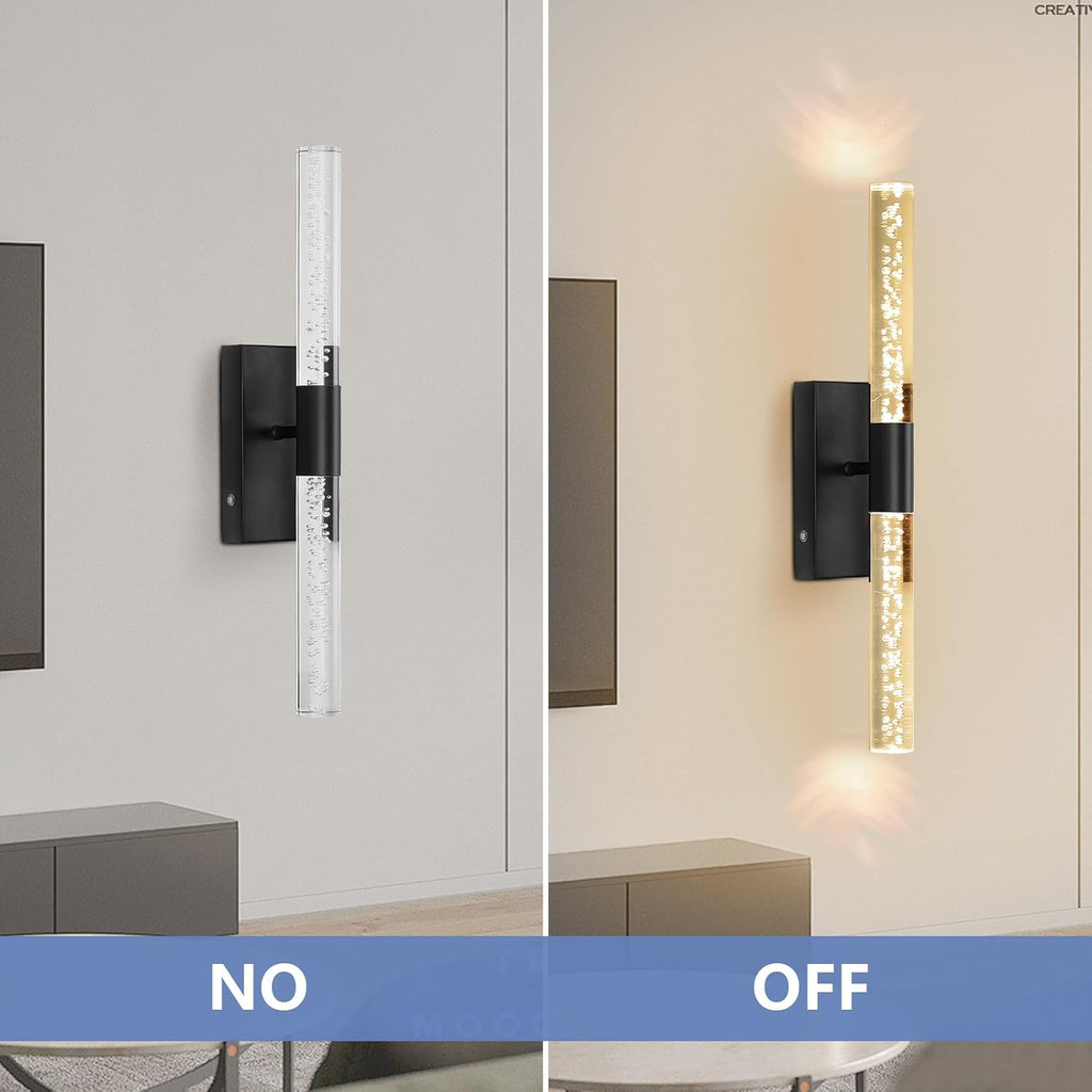 Crystal Wall Sconces Battery Operated,Wireless Wall Sconces Set of 2 with Remote,12000mah Rechargeable LED Wall Lamp