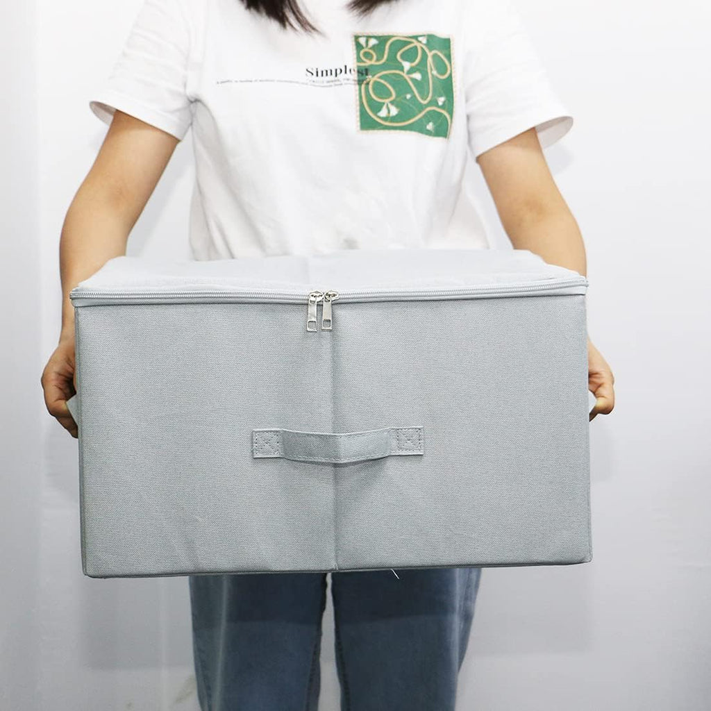 17.6 X 13.6 X 9.7",Folding Closet Clothes Storage Boxes with Zip Lid, 2 PCS | 17.6"x 13.6"x 9.7", drawer Cubes
