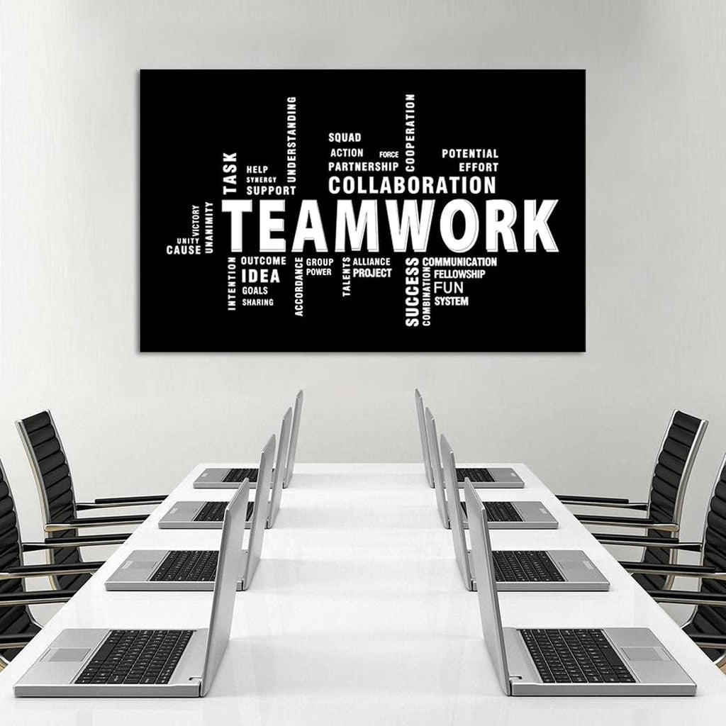 Teamwork Canvas Wall Art - Large Framed Motivational Quotes Artwork Modern Home Decor - Inspirational Posters Decor