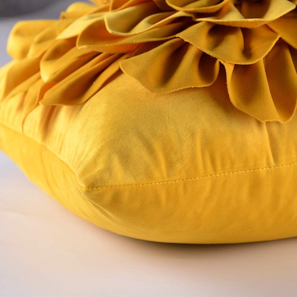 Decorative 3D Flower Throw Pillow Covers Soft Velvet Handmade Pillowcases Cushion Covers
