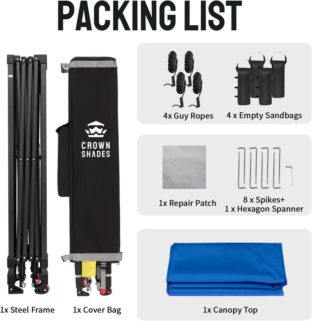 10x10 Pop Up Canopy Tent - Patented Center Lock One Push Instant Outdoor Canopy Beach Tent with STO-N-Go Bag 8 S - 6PP5
