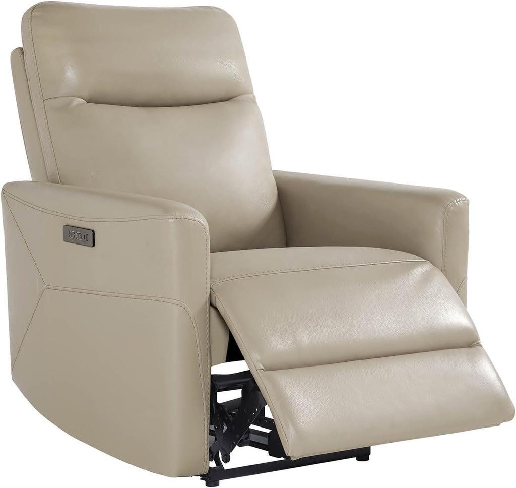 Genuine Leather Power Recliner Chair for Adults, Electric Wall Hugger Recliner , Modern Living Room and RV Recliner